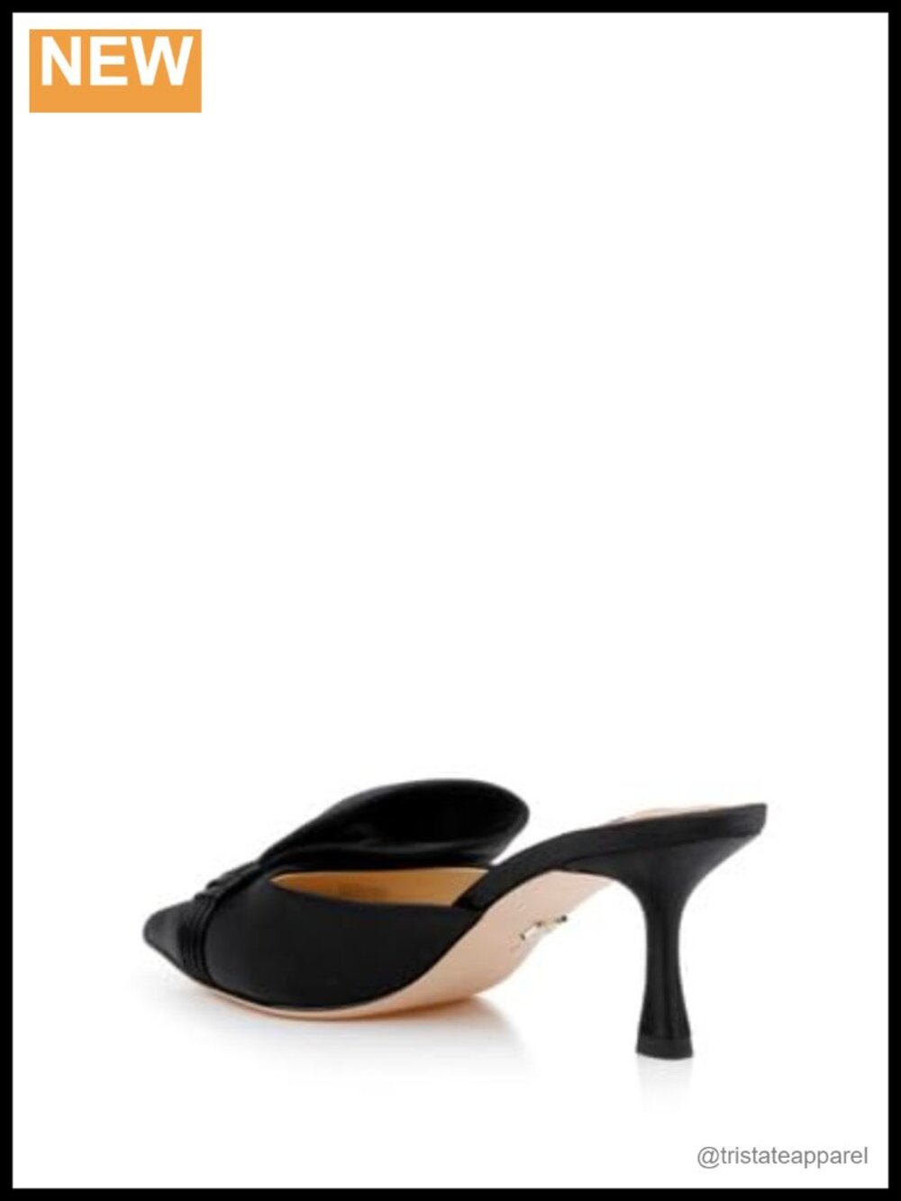 Badgley Mischka Alaya Pointed Toe Mule, Silk Leather, Kitten Heel, Formal - Picture 5 of 6